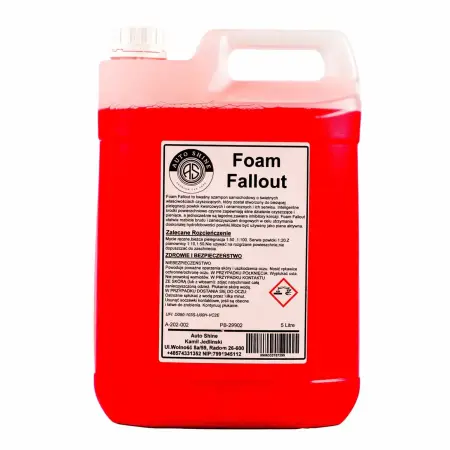 Auto Shine Foam Fallout kwaśny środek do odtykania powłok 5L