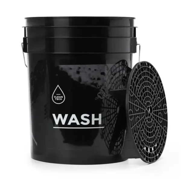 CleanTech Wiadro Detailingowe czarne WASH + separator brudu