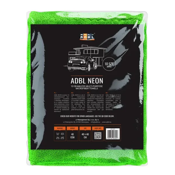 ADBL Neon zestaw 10 mikrofibr bez obszycia 40x40 250g